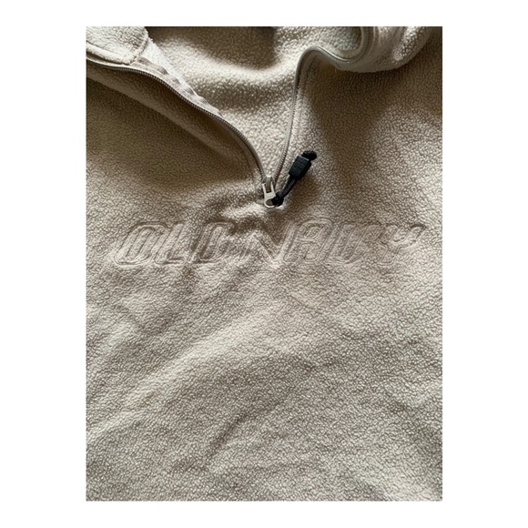 Old Navy 1/4 Zip Sweater Adult L Men’s cream Fluffy Fleece Cozy Winter Pullover - Picture 3 of 7